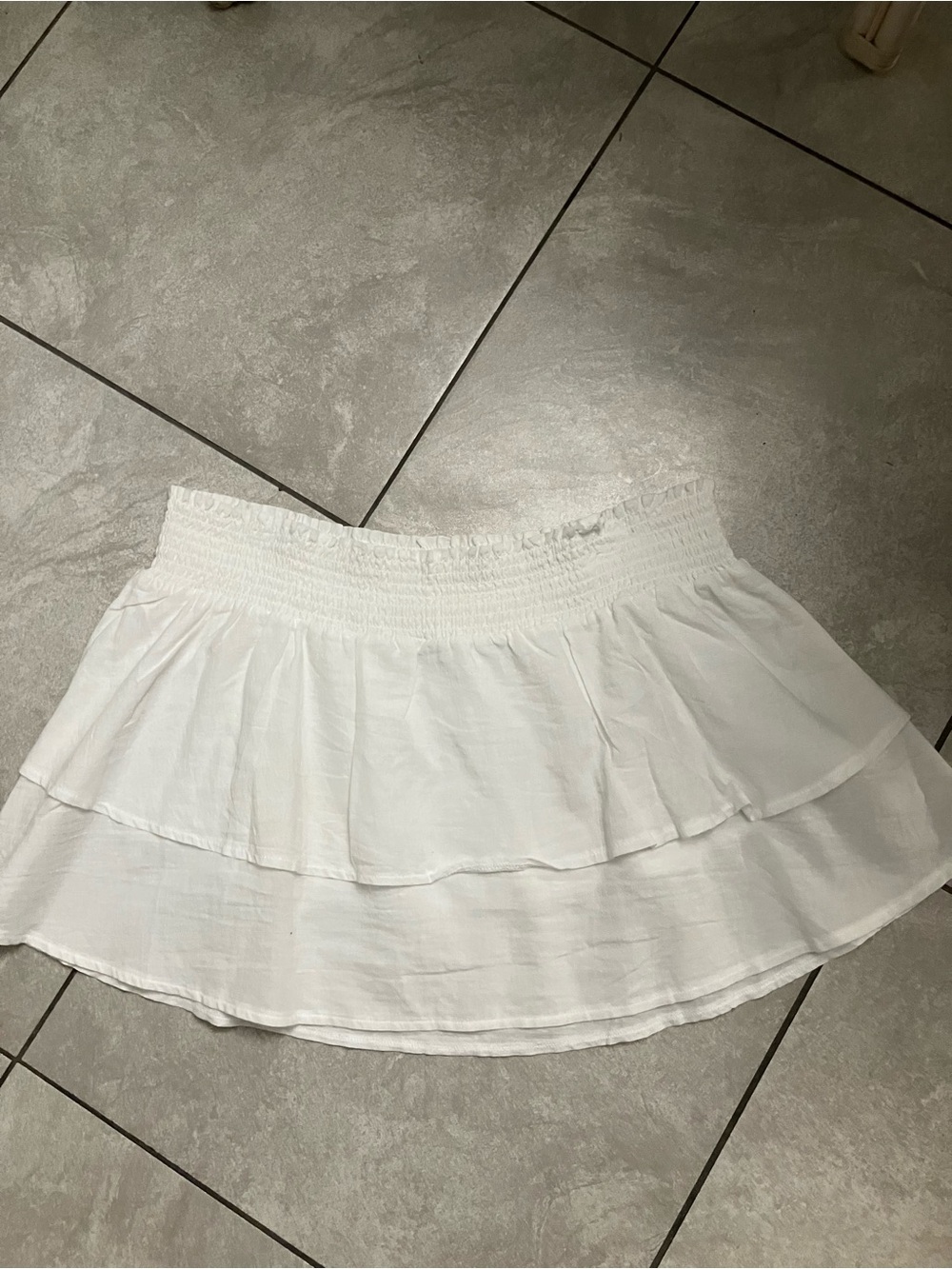 Wild Fable White Tiered Mini Skirt